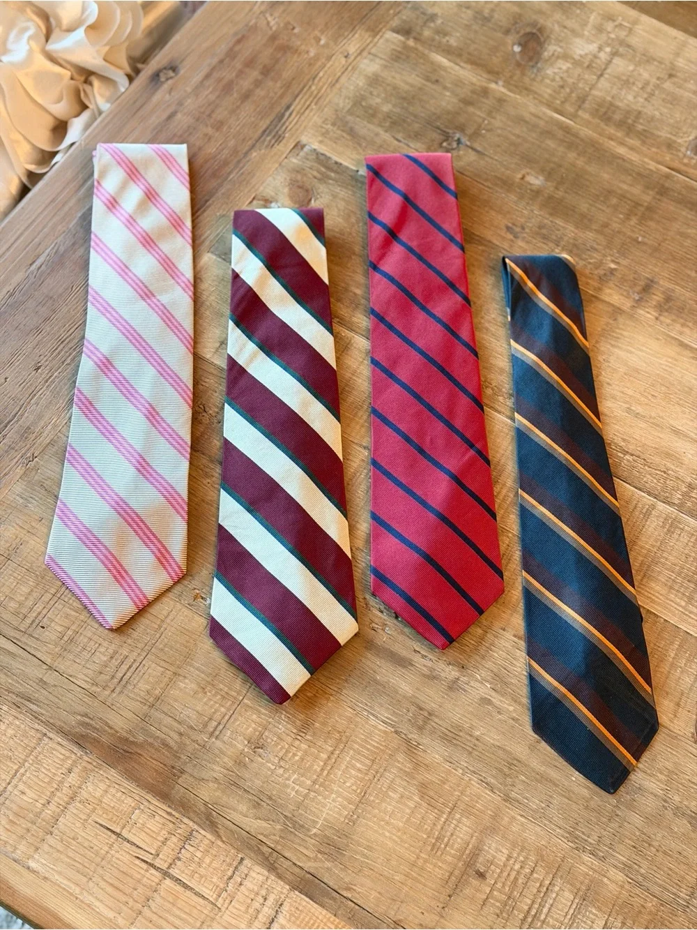 4 Brooks Brothers Makers Repp Striped Ties. Silk | Luxury | Heritage | Formal